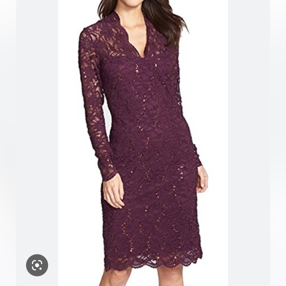 Marina Red Lace Sequin Dress size 8 -NWT - Picture 17 of 17